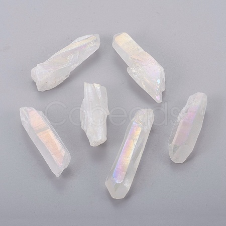 Electroplate Natural Quartz Crystal Beads KK-F757-G07-1
