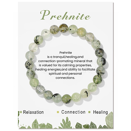 Synthetic Prehnite Beaded Stretch Bracelets LS-PW-WG7FE75-12-1-1