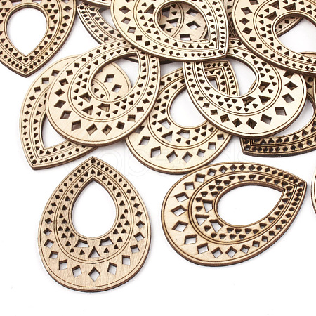 Undyed Wood Big Pendants WOOD-T008-39-1