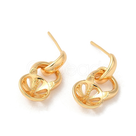 Brass Stud Earring Findings KK-M270-32G-1