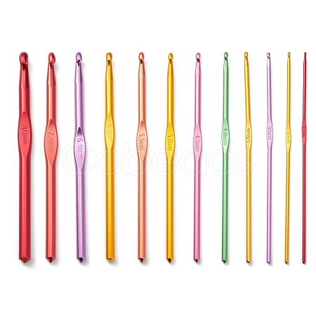 Aluminum Crochet Hooks Needles TOOL-S011-01-1