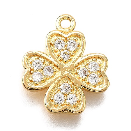 Brass Micro Pave Cubic Zirconia Pendants KK-D385-02G-01-1