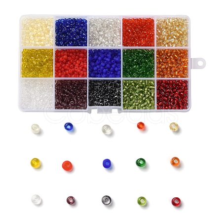 180G 15 Colors Glass Seed Beads SEED-JQ0003-01A-4mm-1