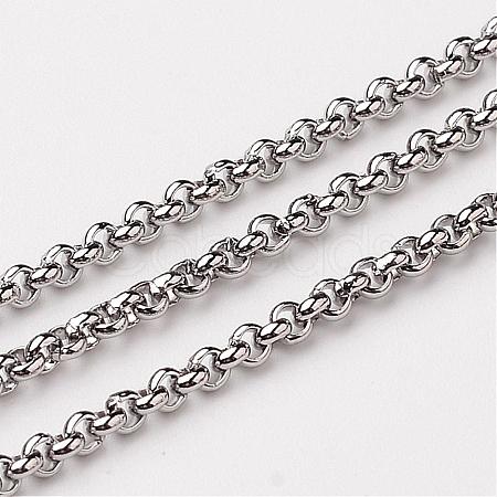 Tarnish Resistant 304 Stainless Steel Rolo Chains CHS-K001-99A-1