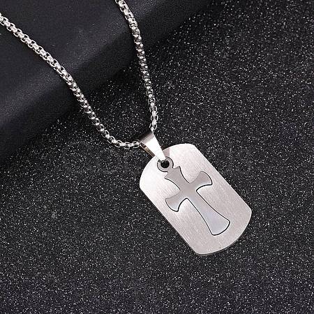 201 Stainless Steel Pendant Necklaces NJEW-D307-02P-B-1
