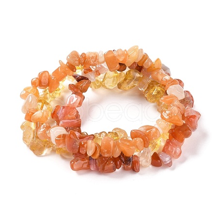 Chips Natural Mixed Stone Stretch Bracelets X-BJEW-JB05644-1