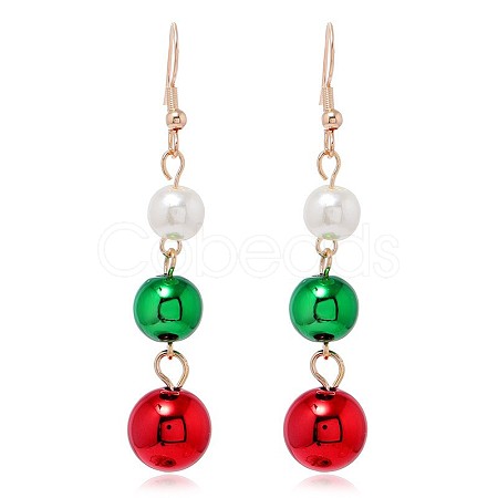 Christmas Theme Alloy Plastic Dangle Earrings FS-WG6FBD6-15-1