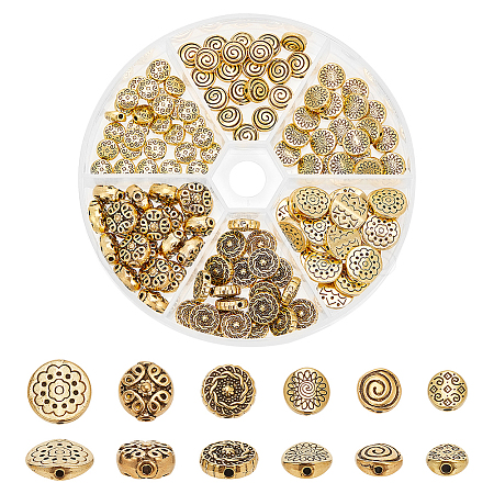 PandaHall Elite 130pcs 6 Style Tibetan Style Alloy Beads FIND-PH0018-60-1