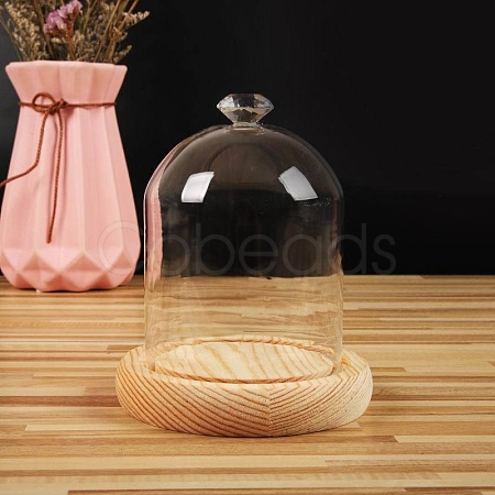 Diamond Shaped Top Clear Glass Dome Cover BOTT-PW0003-001A-A04-1
