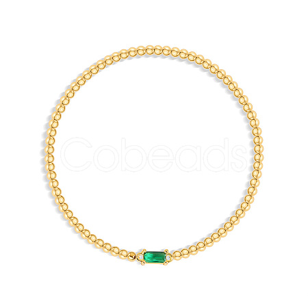Birthstone 304 Stainless Steel Pave Cubic Zirconia Link Bracelets FS-WG4804B-06-1