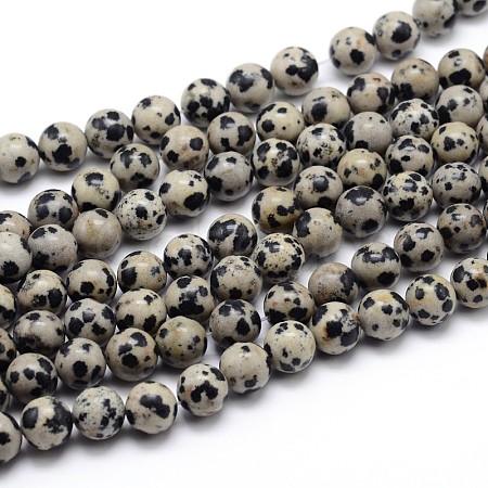 Natural Dalmatian Jasper Round Bead Strands X-G-J303-19-10mm-1