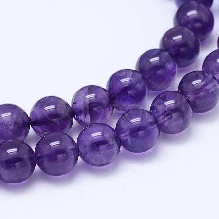 Natural Amethyst Round Bead Strands X-G-M212-6mm-02B-1