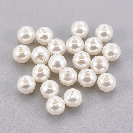 ABS Plastic Imitation Pearl Beads X-KY-G009-6mm-02-1