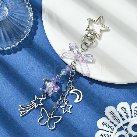 Butterfly Star Acrylic & Alloy Pendant Decoration KEYC-YW00145-05-1