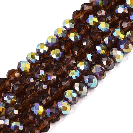 AB Color Plated Transparent Glass Rondelle Beads Strands EGLA-T029-4mm-10J-1