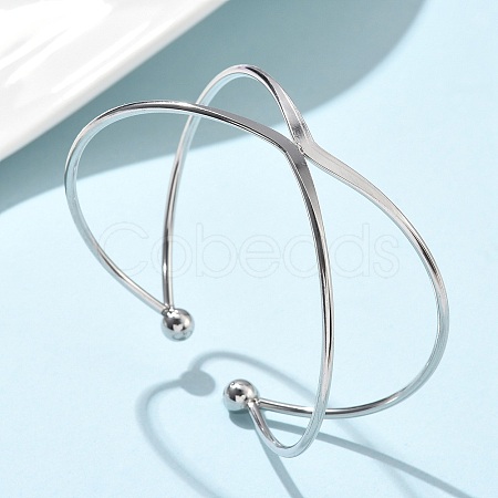304 Stainless Steel Cuff Bangles BJEW-L682-033P-1