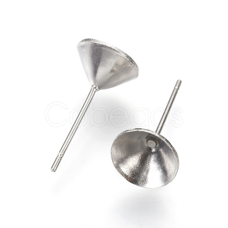 Non-Tarnish 304 Stainless Steel Post Stud Earring Settings STAS-I097-006E-P-1