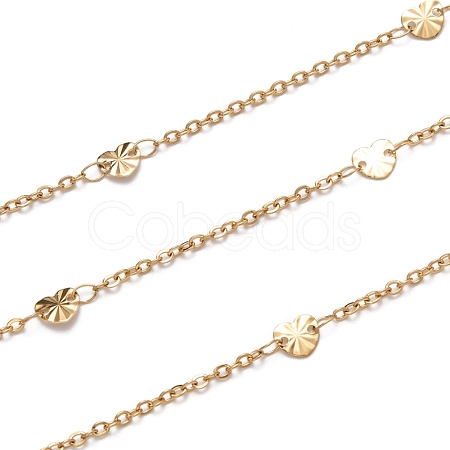 304 Stainless Steel Heart Link Cable Chains STAS-P254-17G-1