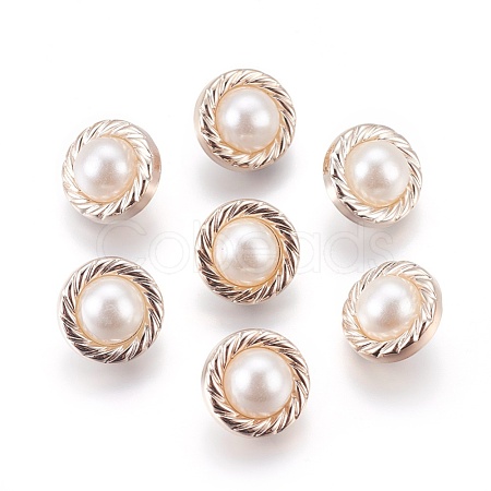 Plastic Shank Buttons BUTT-WH0012-01-1