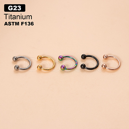 G23 Titanium Circular/Horseshoe Barbell Nose Rings WGFD71D-08-1