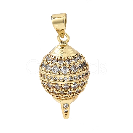 Brass Micro Pave Cubic Zirconia Pendants KK-Z137-10G-1