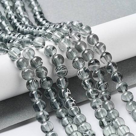 Drawbench Transparent Glass Beads Strands GLAD-Q012-6mm-09-1