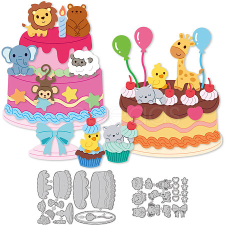 Birthday Animal Cake Carbon Steel Cutting Dies Stencils DIY-WH0309-1957-1