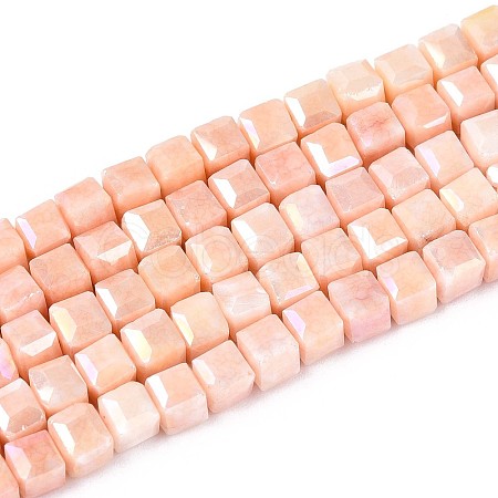 Anti-Tarnish Electroplate Glass Beads Strands GLAA-T025-4mm-10J-1
