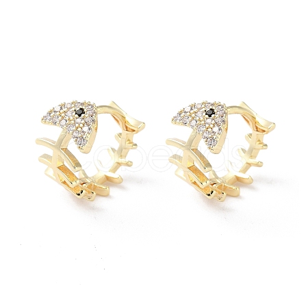 Brass Micro Pave Cubic Zirconia Hoop Earrings EJEW-P259-17G-1