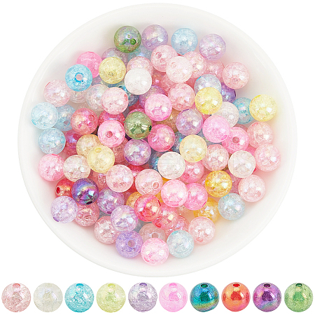 Transparent Crackle Acrylic Beads PACR-PA0001-18B-1