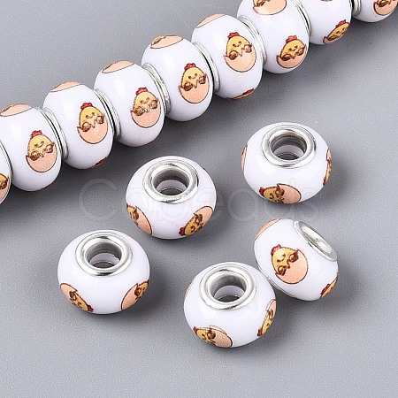 Opaque Resin European Beads RPDL-T004-01P-1