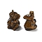 Natural Tiger Eye Carved Figurines, for Home Office Desktop Decoration, Elephant, 29~31x28.5~30x38~40mm