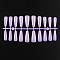 Solid Color Plastic Seamless Toe False Nail, Practice Manicure Nail Art Tool, Plum, 26~32x6~13mm, 20pcs/set.