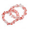 Unisex Chip Watermelon Stone Glass Beaded Stretch Bracelets, Inner Diameter: 1-3/4~2 inch(4.5~5cm)