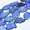 Natural Imperial Jasper Beads Strand, Dyed, Nuggets, Cornflower Blue, 20~62x15~50x4~7mm, Hole: 1~1.5mm, 7~11pcs/strand, 15.35 inch~16.14 inch(39~41cm)