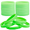 Flat Plain Silicone Cord Bracelet for Men Women, Lawn Green, Inner Diameter: 2-1/2 inch(6.5cm)