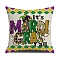 Mardi Gras Carnival Theme Linen Pillow Covers, Cushion Cover, for Couch Sofa Bed, Square, Word, 450x450x5mm