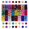 Spray Painted Crackle Glass Beads, Round, Mixed Color, 8mm, Hole: 1.3~1.6mm, about 50pcs/color, 24 colors, 1200pcs/box