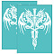 Self-Adhesive Silk Screen Printing Stencil, for Painting on Wood, DIY Decoration T-Shirt Fabric, Turquoise, Dragon, 195x140mm