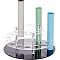 2-Tier Rotatable Round Transparent Acrylic Cosmetics Organizer Holder, with Black Base, for Lipstick, Make-up Storage, Clear, Finish Product: 21x8cm, about 22pcs/set