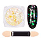 Nail Art Glitter Powder, Starry Sky/Mirror Effect, Shiny Nail Decoration, with One Brush, Yellow, 30x30x17mm, about 0.3g/box