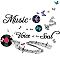 PVC Wall Stickers, Wall Decoration, Musical Note Pattern, 390x900mm