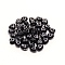 Transparent Acrylic Beads, with Enamel, Heart, Black, 6.5x6.5x4.5mm, Hole: 1mm, 100pcs/bag