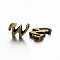 Tibetan Style Antique Bronze Plated Alloy Letter Slide Charms, Nickel Free, Letter.W, 10~12x8~13x4mm, Hole: 2x8mm