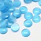 Cat Eye Cabochons, Half Round, Light Sky Blue, 16x3mm