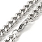 Non-Tarnish 201 Stainless Steel Cuban Link Chain Necklaces for Women and Men, Stainless Steel Color, 17.91 inch(45.5cm)