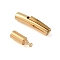 Frosted Column 304 Stainless Steel Bayonet Necklace Clasps, Ion Plating(IP)
, Golden, 25~25.5x4.5~5x4mm, Hole: 1.8~2mm