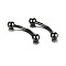 304 Stainless Steel Eyebrow Rings, Curved Barbell, Eyebrow Piercing Jewelry, Black, 3mm, Pin: 1.2x8mm