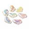 UV Plating Acrylic Pendants, Luminous Style, Glow In The Dark, Heart Charms, Mixed Color, 26x38x9.5mm, Hole: 4x4mm