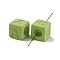 Rubberized Style Opaque Acrylic Beads, Square, Green Yellow, 12x12x12mm, Hole: 7mm